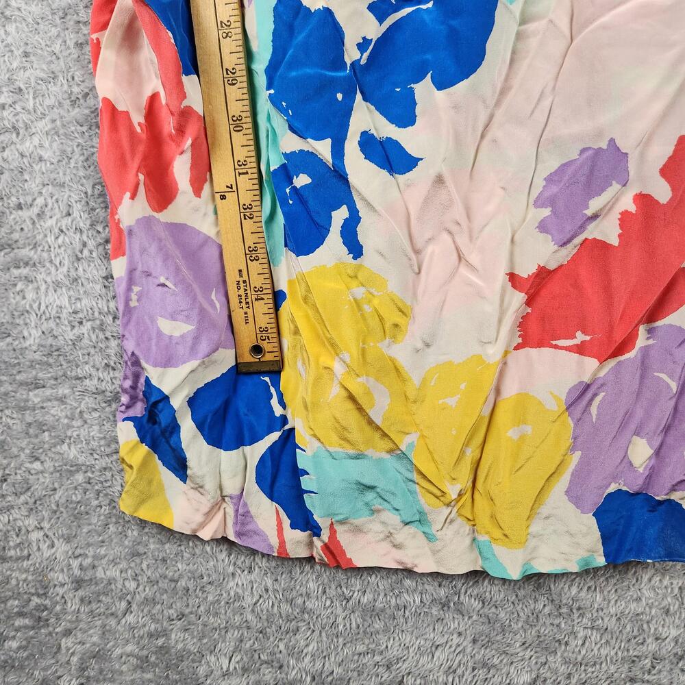 Vintage Silks St Gillian Dress Womens 6 Multicolor Silk Ruched Sheath 80s Art - Picture 4 of 16